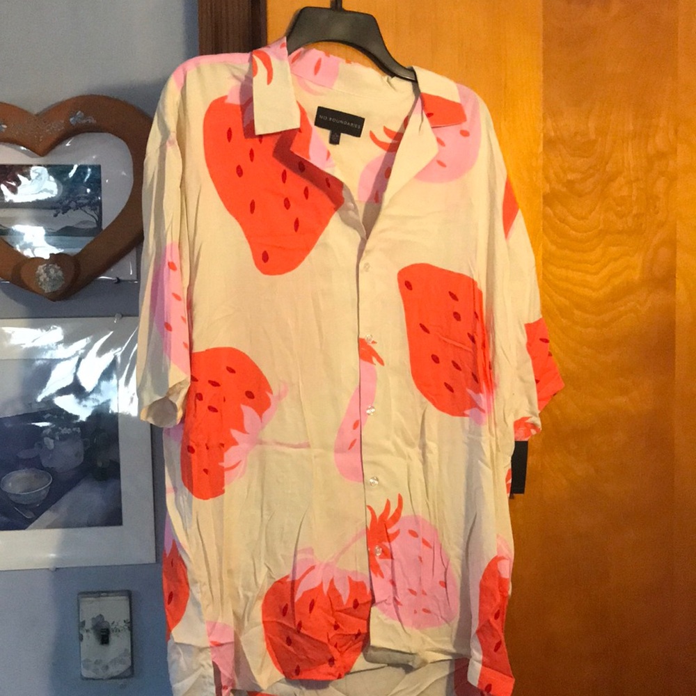 Strawberry Print Men's Shirt